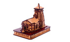 MAPPERZ MDF Pine Wood Kedarnath and Badrinath Souvenir Temple Decorative Showpiece Beautiful Work Wooden Temple (Beige, Set of 2)