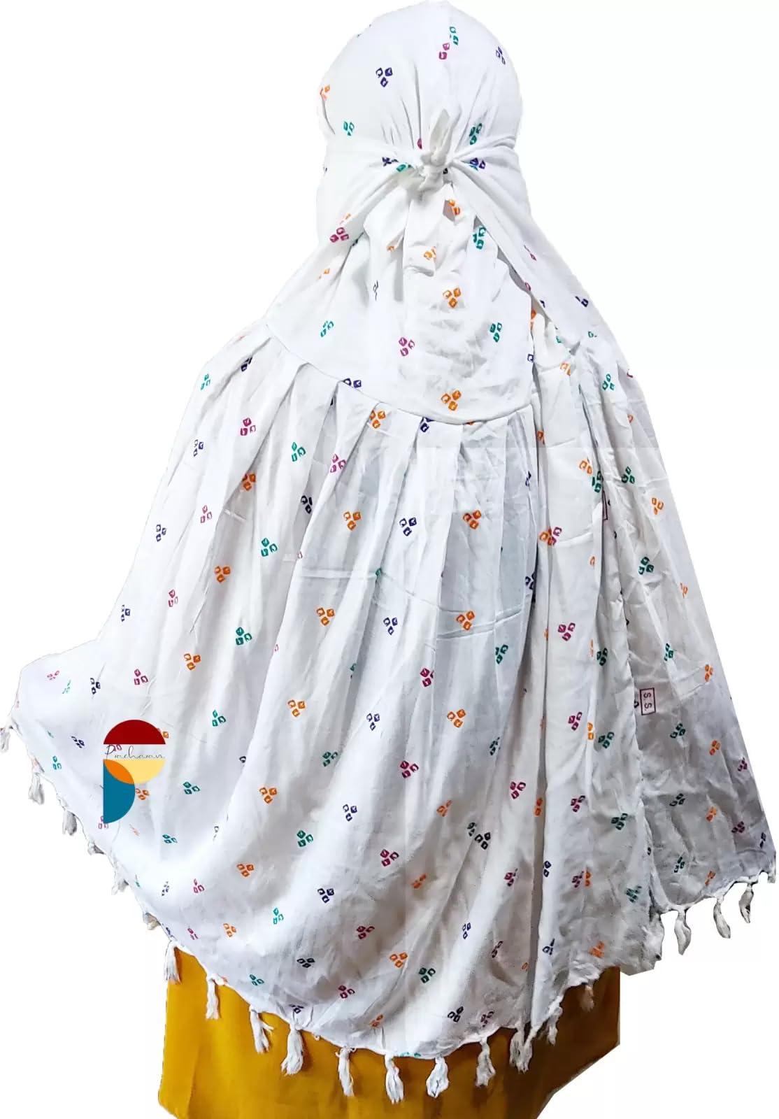 PRACHARAN Cotton Innovative Stylish Printed Pattern Scarf Cum Driving,With Sun Protection Cover Face Cotton Driving Scarf for Women's and Girls (3 Dot)
