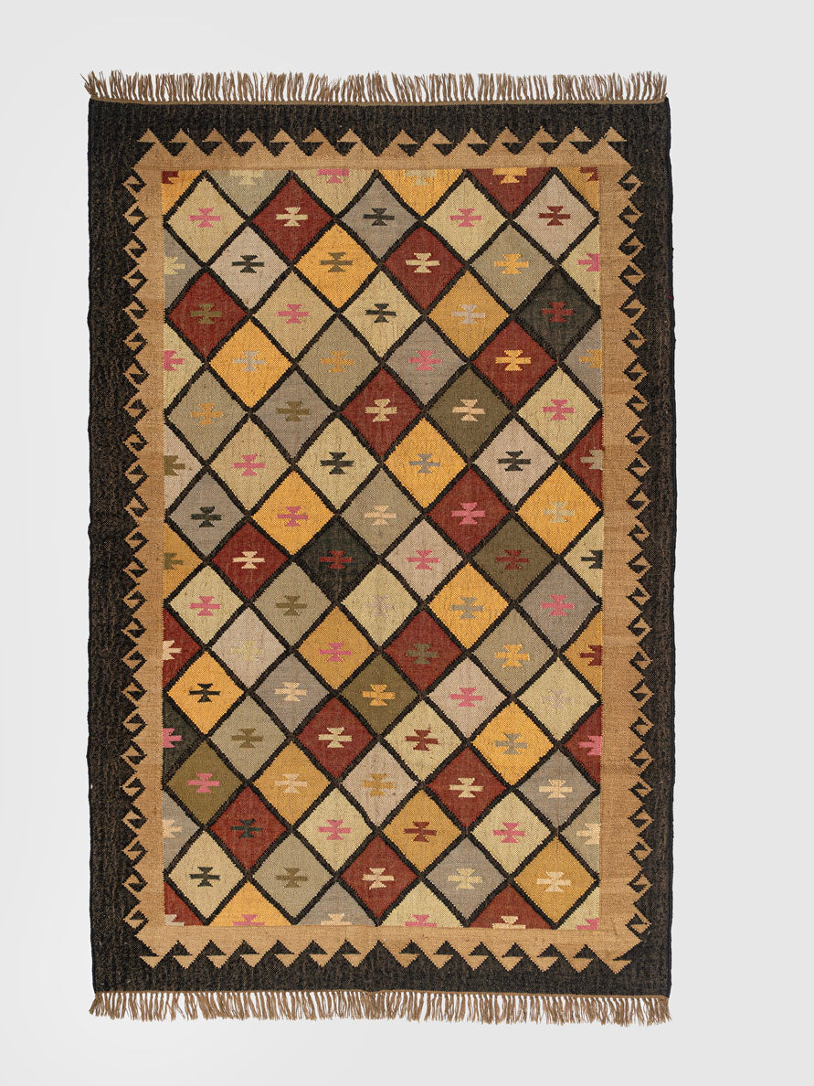 Pinsk Jute Kilim Rug Contrast Living