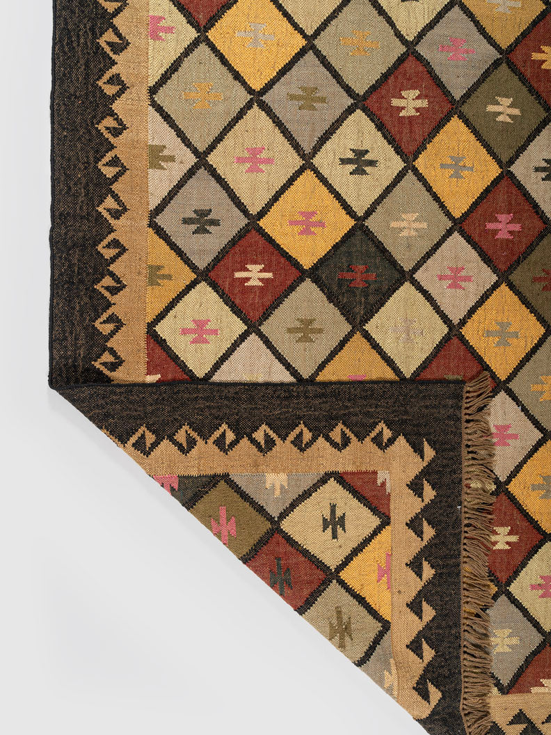 Pinsk Jute Kilim Rug Contrast Living