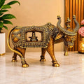 Brass Handcrafted Dhokra Nandi Idol With Inside Shivling (9.7 Inch) Vedansh Craft