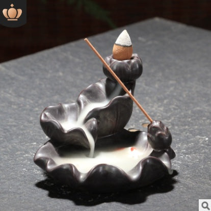 Ceramic Waterfall Backflow Incense Burner + 10 Cones kafalo