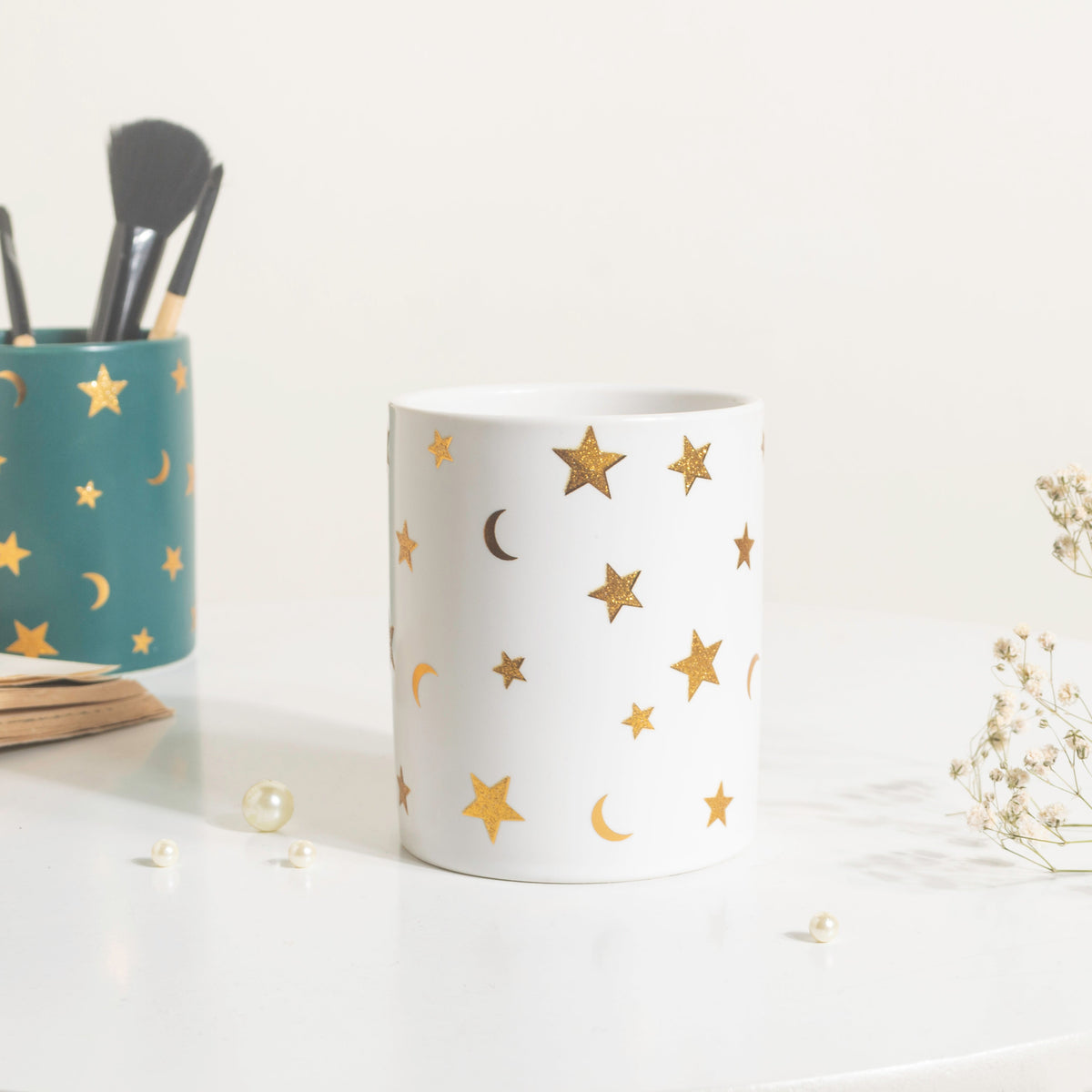 Stars and Moons White Ceramic Organiser Nestasia