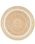 Natural White Round Jute Carpet For Living Room