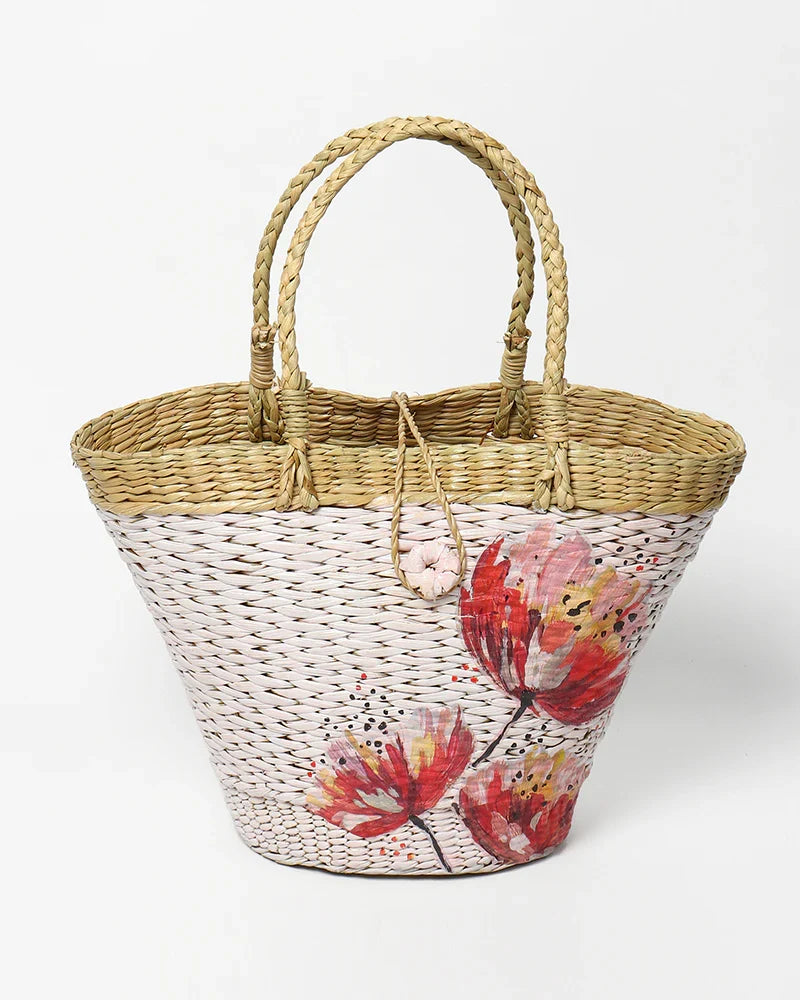 Handmade Boat Style Seagrass Basket Tote