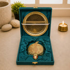 Brass Vastu Glass Shree Yantra Tortoise And Plate With Velvet Box (6 Inch) Vedansh Craft