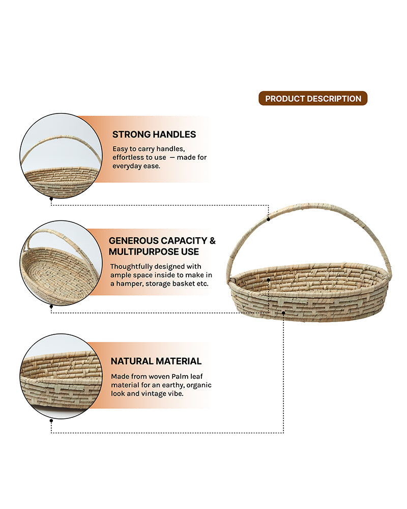 Seagrass Decorative Gift Basket and Hamper, Perfect for Fruits and Vegetables