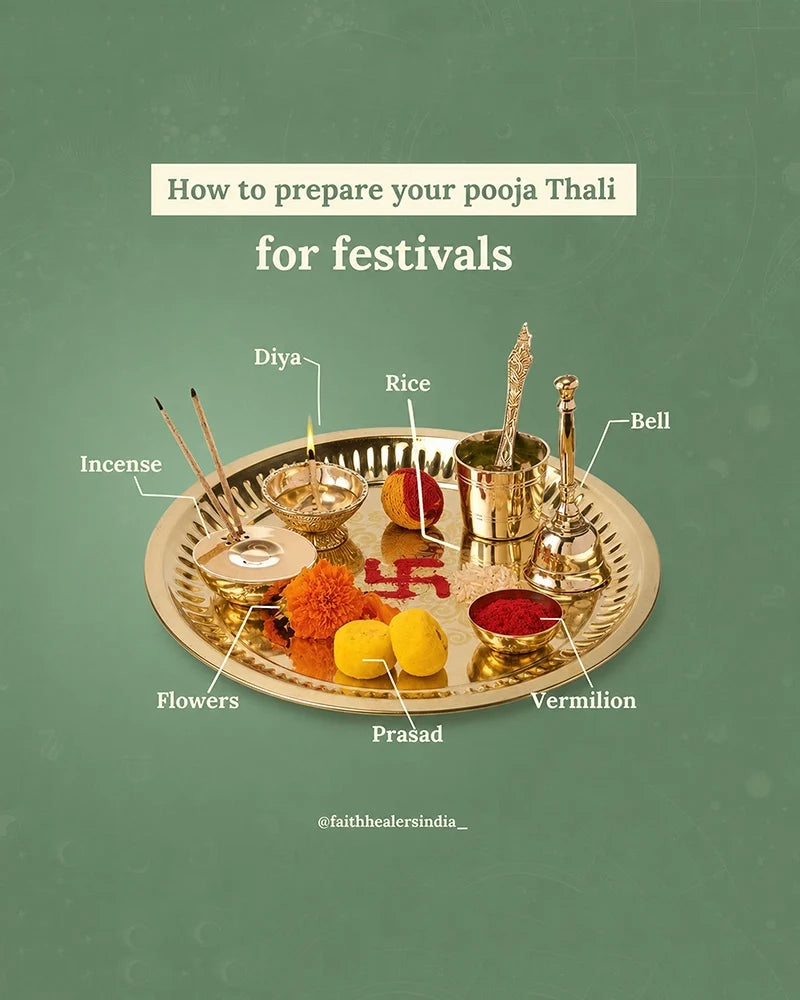Engraved Brass Pooja Thali (Gold)