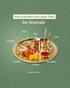 Engraved Brass Pooja Thali (Gold)