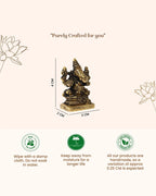 Solid Brass Ganesh Ji Idol for Mandir, Office and Vastu Decoration