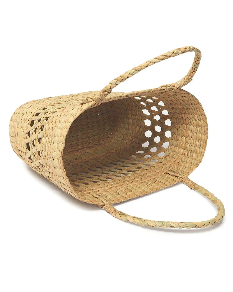 Handcrafted Seagrass Market Basket - Jali Shopping Bag