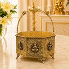 Brass Ashtalakshmi Basket With Handle And Leg (4 Inch) Vedansh Craft