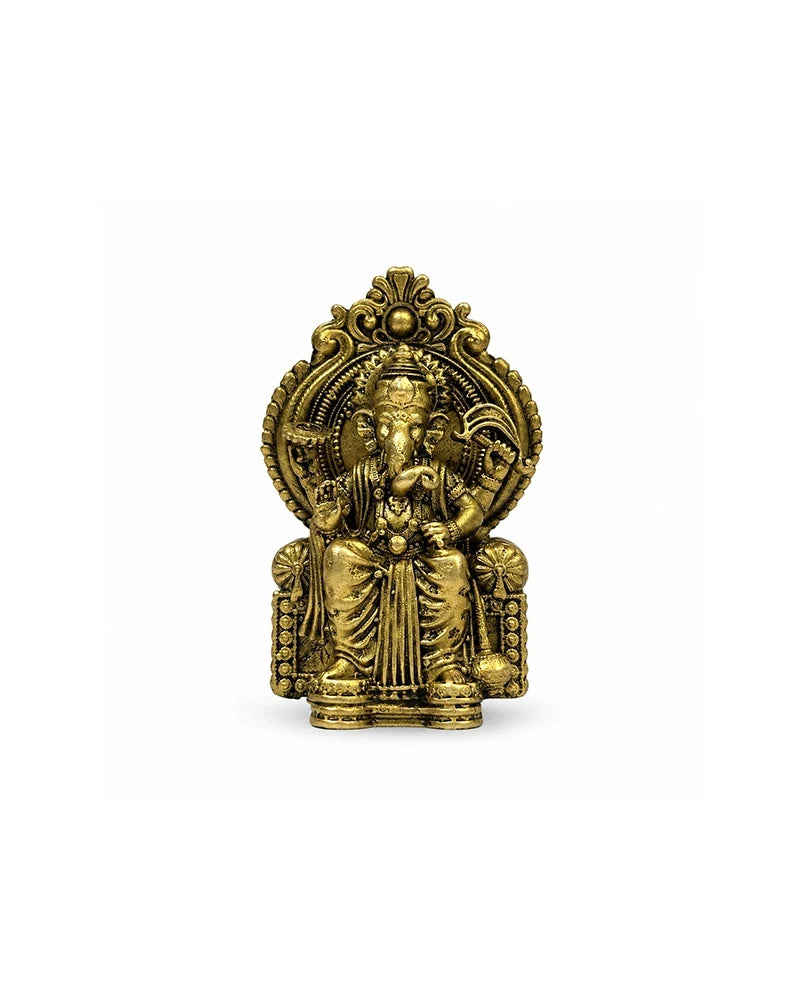 100 % Pure Brass Lalbaugcha Raja Ganesha Idol For Car Dashboard