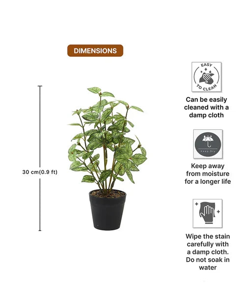 Lifelike Artificial Green Plant with Pot for Living Room and Table Decor