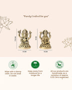 Lakshmi Ji & Ganesha Brass God Idol Set for Pooja, Home Decoration & Auspicious Showpiece