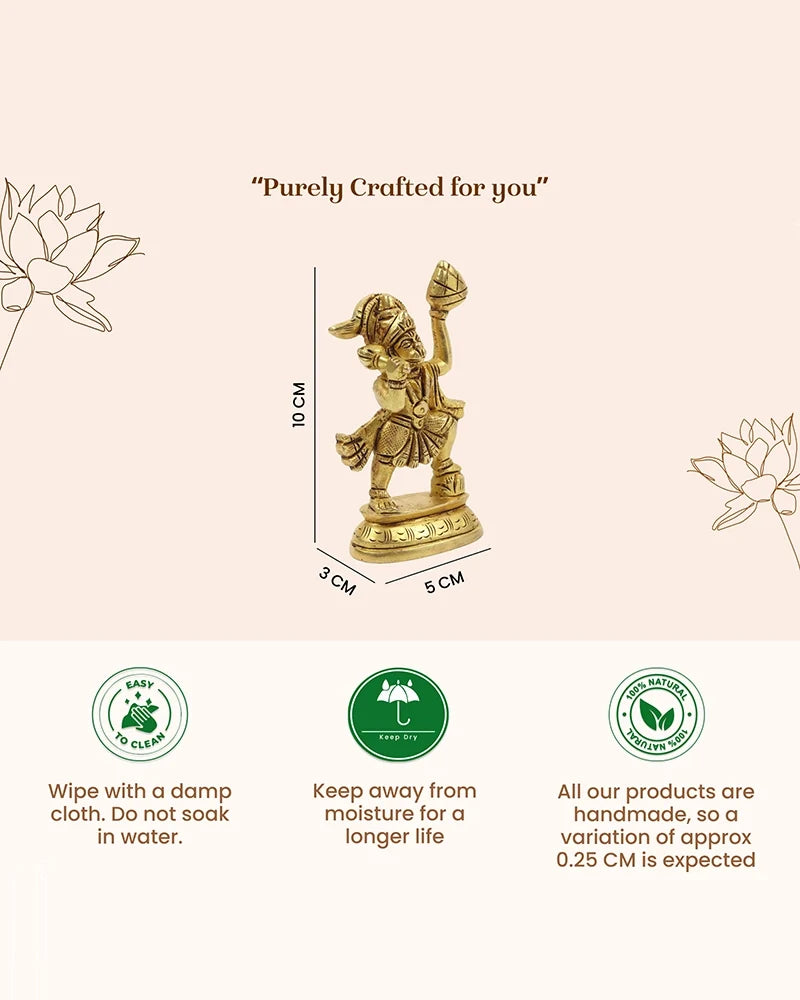 Brass Hanuman Ji Idol for Pooja Items, Home Decoration & Hanuman Jayanti Gifting