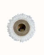 White Feather Boho Wall Mirror Handmade Statement Decorative Mirror