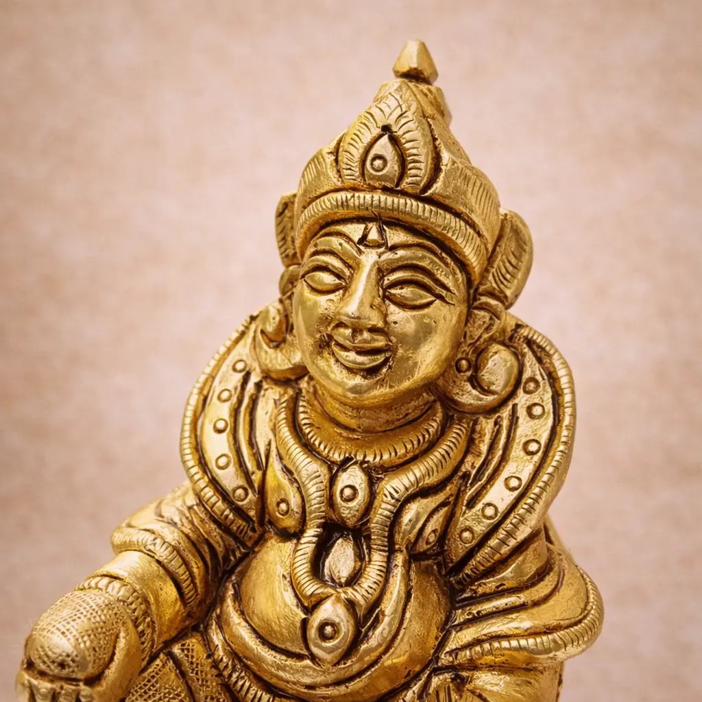 Brass Sitting Kuber Maharaj Idol (4 Inch) Vedansh Craft