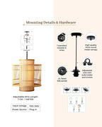 Minimalist Bamboo Hanging Light for Home Decor and Hall