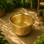 Brass Bucket Planter Pot Vedansh Craft