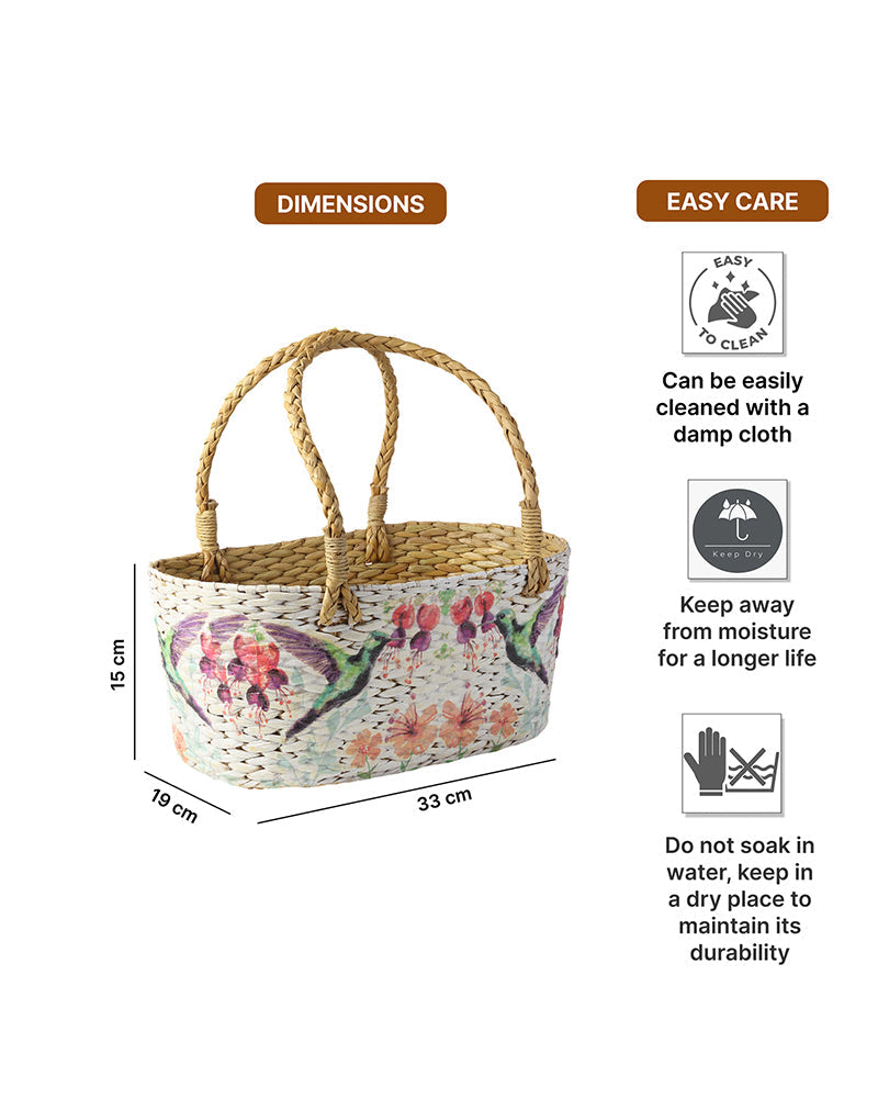 Handwoven Seagrass Basket for Gifting, Storage, and Home Decoration