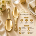 Brass Rice Serving Spoon Pair (9 Inch) Vedansh Craft