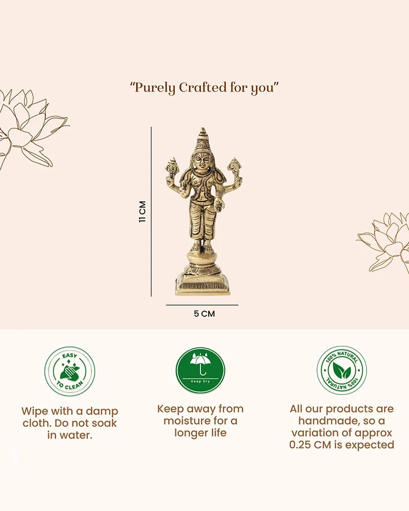 Brass Lord Vishnu Ji Murti for Home Temple and Pooja Room