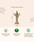 Brass Lord Vishnu Ji Murti for Home Temple and Pooja Room