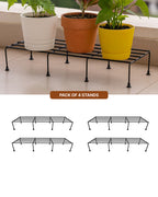 Set of 4 Durable Metal Plant Stands for Indoor and Outdoor Gardens