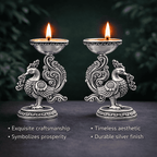 Brass Peacock Lightweight Diya Pair Vedansh Craft