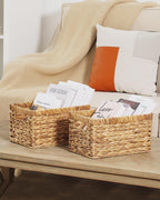 Water Hyacinth Baskets for Organizing Clothes and Shelf Storage