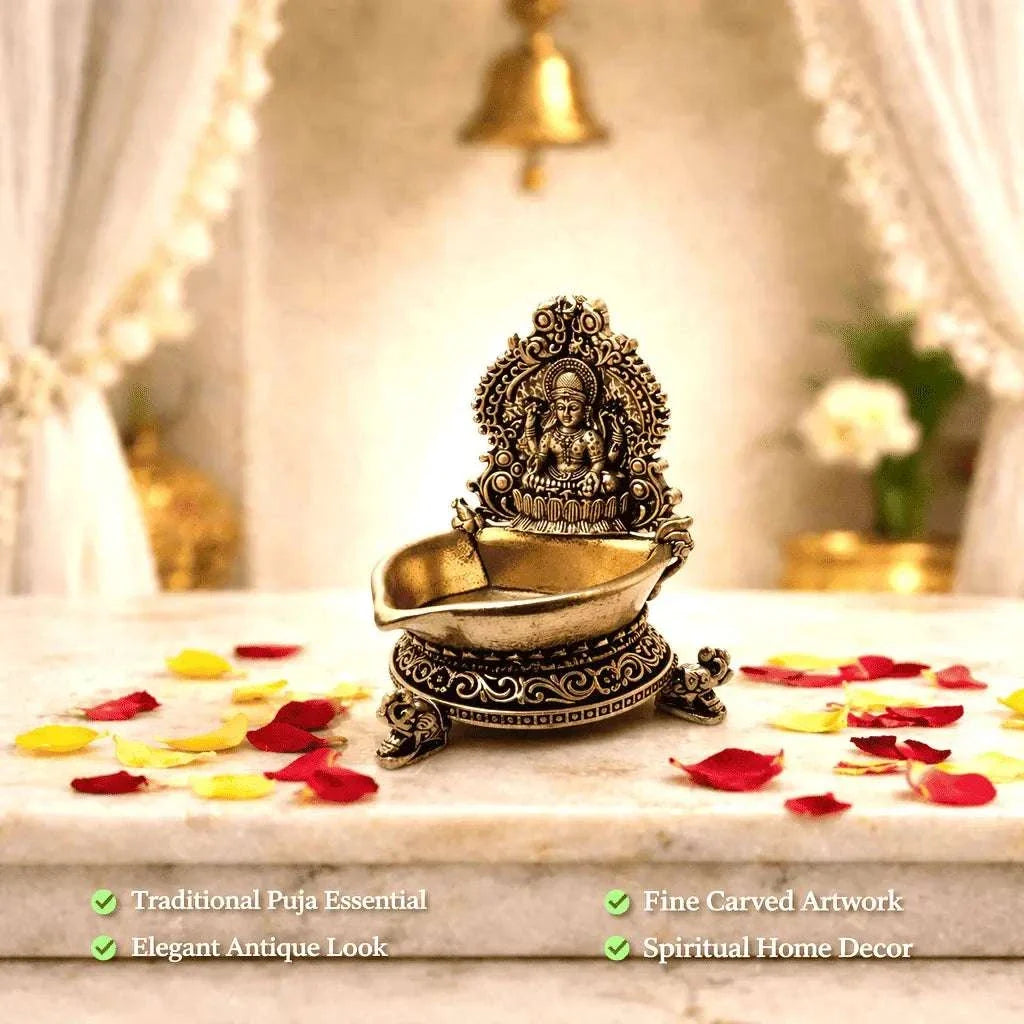 Brass Lakshmi Lightweight Diya (3 Inch) Vedansh Craft