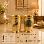 Brass Hand Painted Glass Pair Vedansh Craft