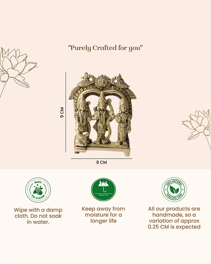 Brass Ram Darbar Idol for Mandir, Pooja Room, and Home Decoration