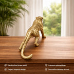 Brass Leaping Leopard Figurine Vedansh Craft