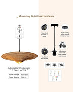 Handmade Bamboo Pendant Light for Balcony and Patio