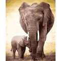 Elephant And Cub DIY Paint By Numbers Kit Nestasia
