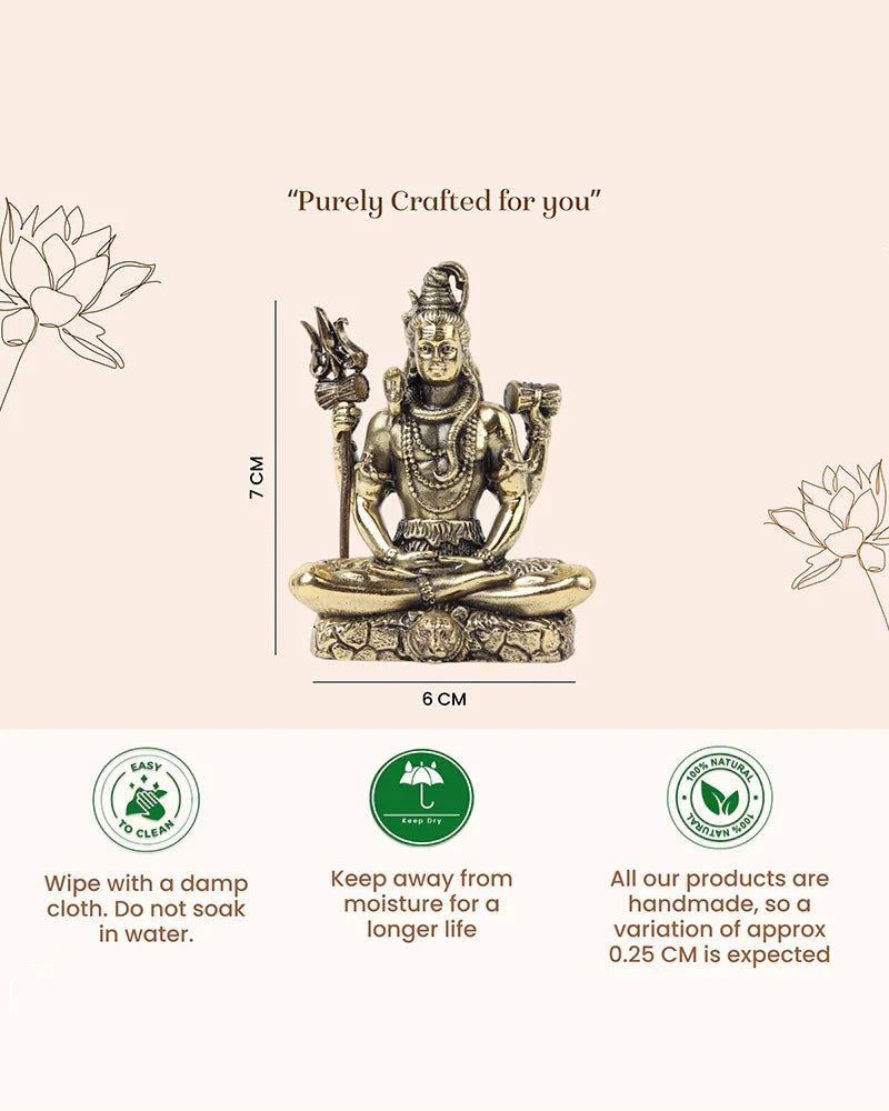 Pure Brass Lord Shiva Idol for Home Temple and Pooja Room