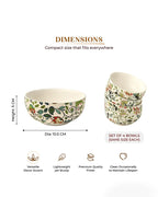 Ceramic Serving Bowl Set for Snacks & Food Serving, Set of 4