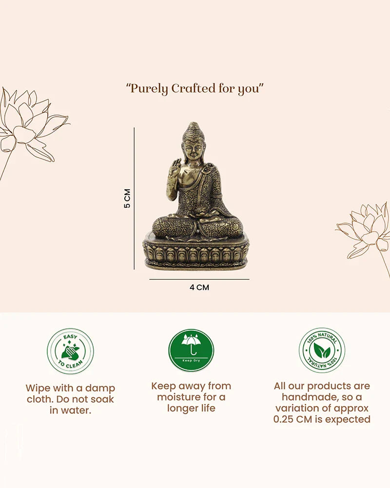 Pure Brass Buddha Figurine for Meditation, Worship, and Gifting