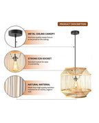 Decorative Bamboo Ceiling Lamp for Home Decor and Hall