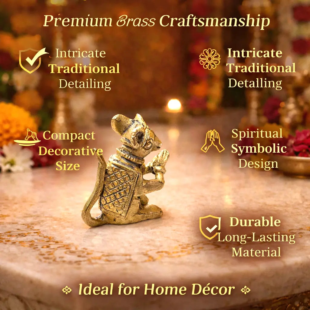 Brass Mushak / Rat Idol (2.5 Inch) Vedansh Craft