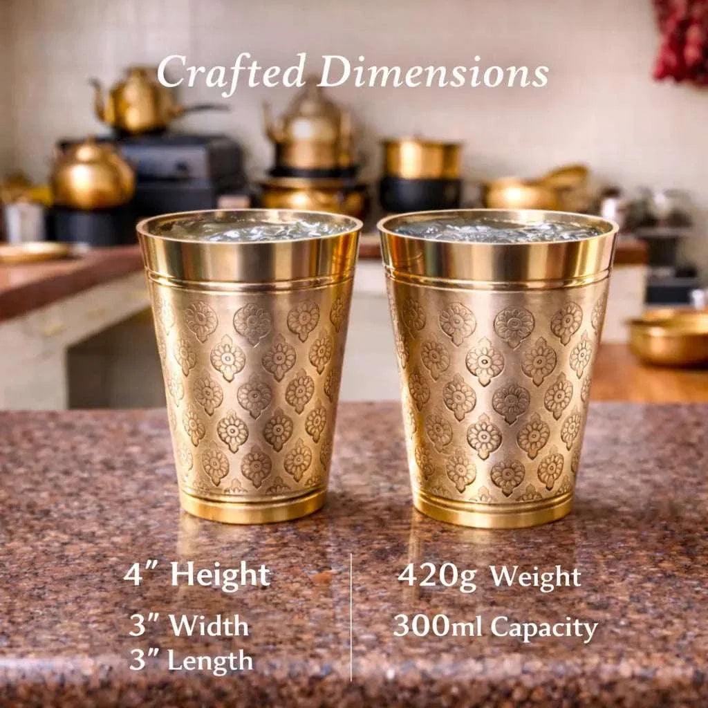 Brass Handcrafted Glass Pair Vedansh Craft
