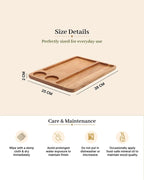 Rectangular Wooden Platter with Cup Sections for Cheese Serving