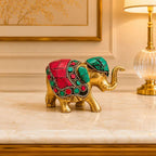 Brass Stone Work Elephant Statue Vedansh Craft