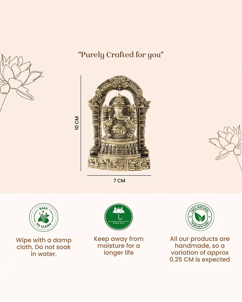 Pure Brass Ganesh Ji Idol for Home, Office, and Sacred Spaces