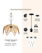Artistic Rattan Ceiling Light for Cafe and Restaurant