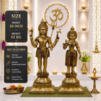 Brass Standing Shiva Parvati Idol Set (34 Inch) Vedansh Craft
