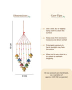 Handcrafted Rajasthani Wind Chime with Hand Painted Bells for Door Hanging