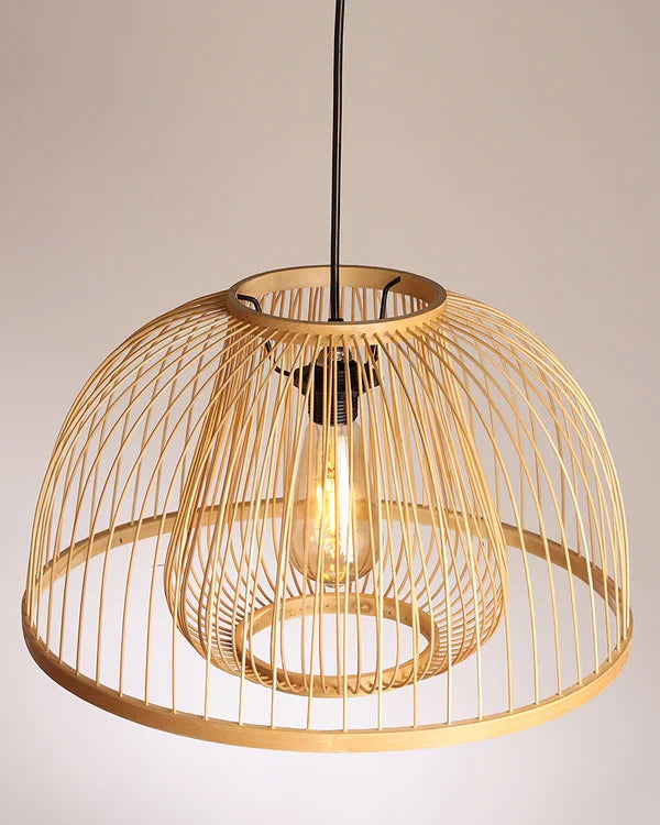 Rustic Bamboo Hanging Lamp for Home Decor